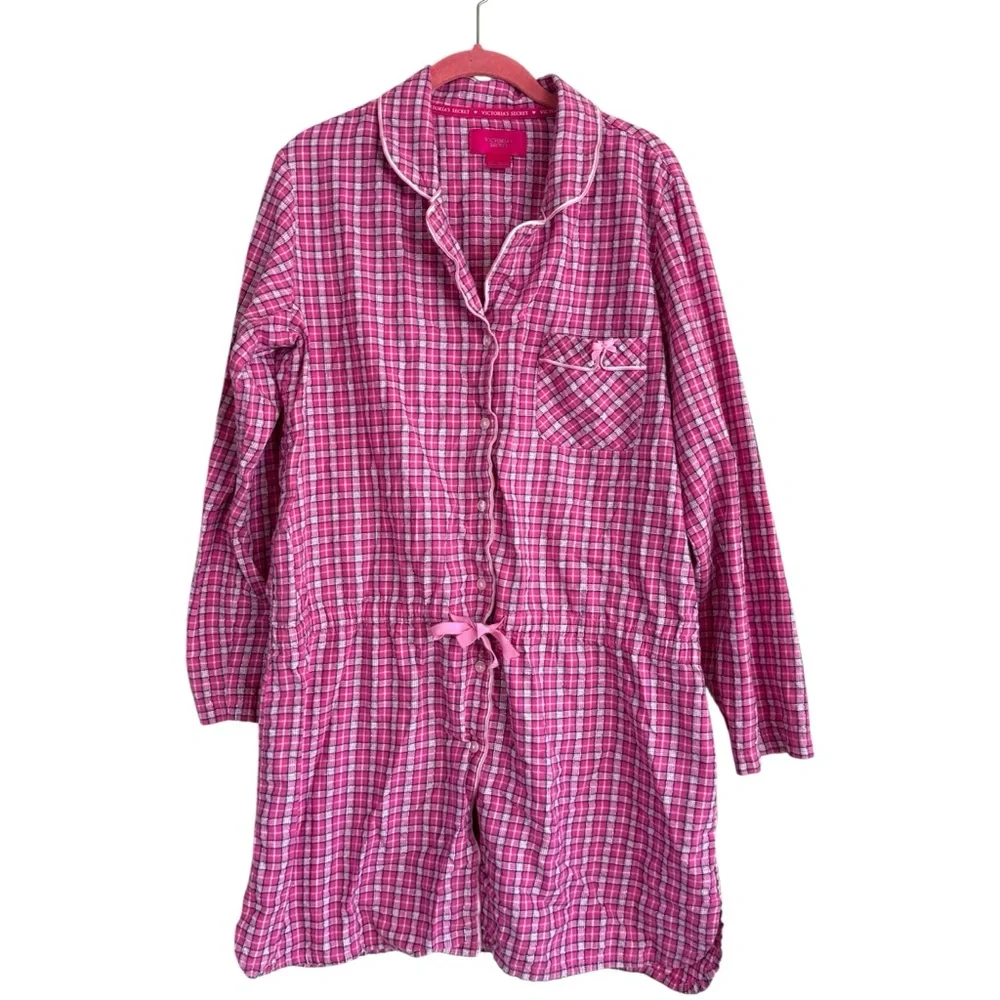 Victoria's Secret‎ Pink Plaid Sleepwear Dress Bow